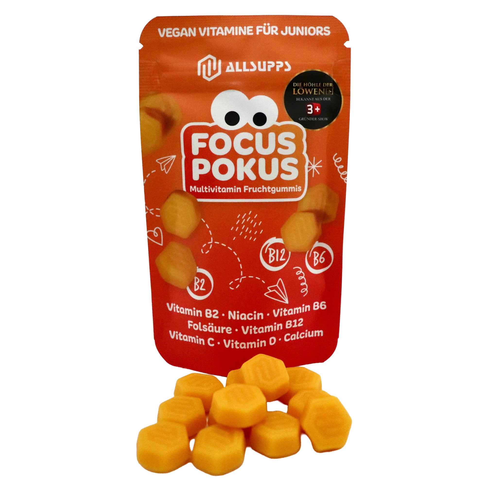 FOCUS POKUS Multivitamin Gummies für Kinder mit Vitamin D, B6 und C