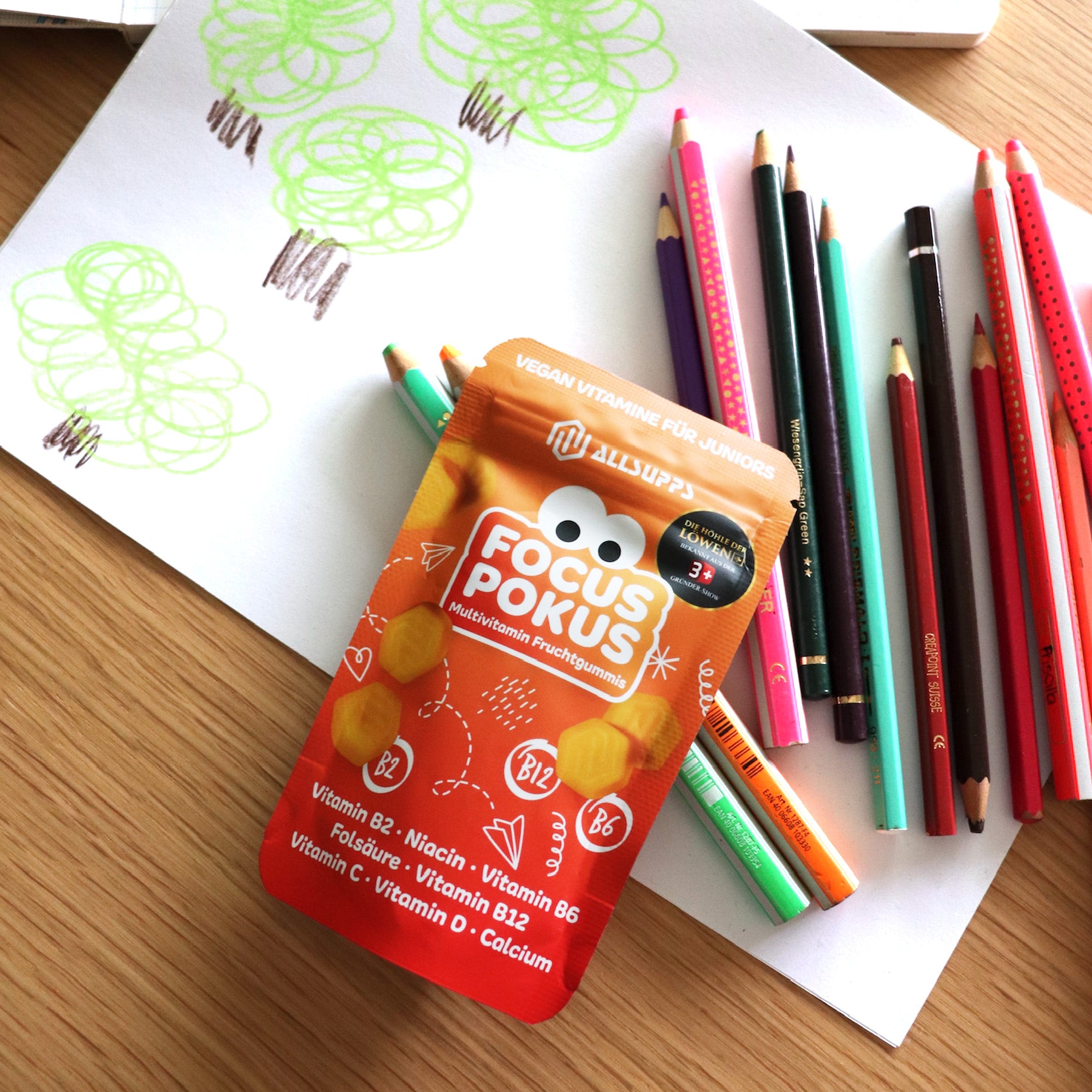 FOCUS POKUS Multivitamin Gummies für Kinder mit Vitamin D, B6 und C